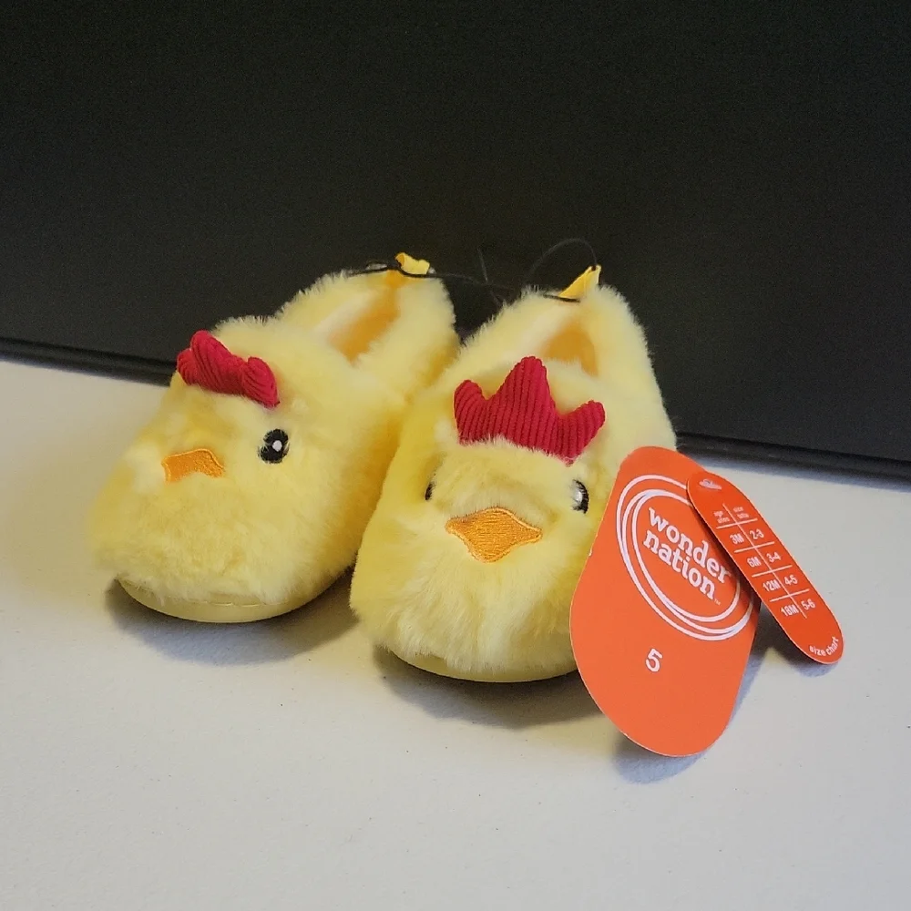 wonder nation Yellow Chick Plush Slippers 1